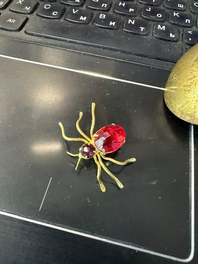 Бижутерия брошь Паук
